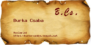 Burka Csaba névjegykártya
